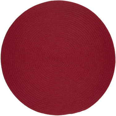 Wool Solids Area Rug - Round - S120 Scarlet